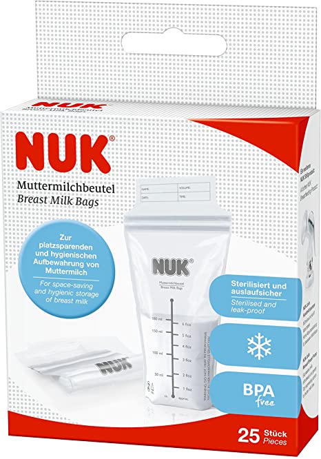 Nuk Breast Milk Bags 25's x 180 ml